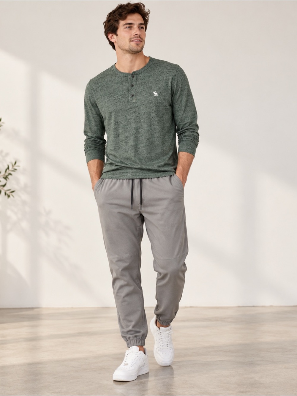 Abercrombie & Fitch Men’s Outfit Bundle Joggers & Henley M